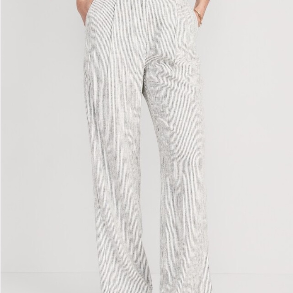 Old Navy Pinstripe Linen Pant